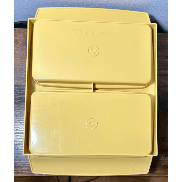 Vintage Tupperware Deviled Egg Keeper Carrier Tray Container Harvest Gold 723-4 - Picture 7 of 8